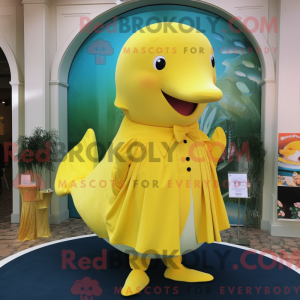 Yellow Whale mascot costume...