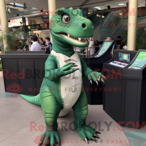 Green Allosaurus mascot...