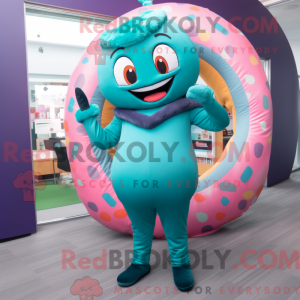 Postava maskota Teal Donut...