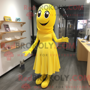 Gul spøgelse maskot kostume...