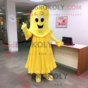 Yellow Ghost mascot costume...