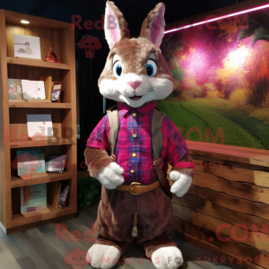 Magenta Wild Rabbit mascot...