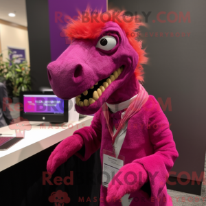 Magenta Deinonychus maskot...