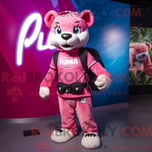 Personaggio mascotte rosa...