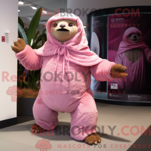 Pink Giant Sloth mascot...
