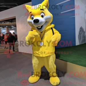Lemon Yellow Wolf mascot...