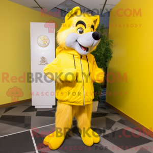 Lemon Yellow Wolf mascot...