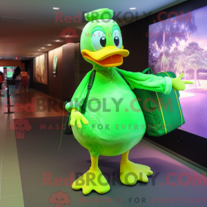 Lime Green Duck mascot...