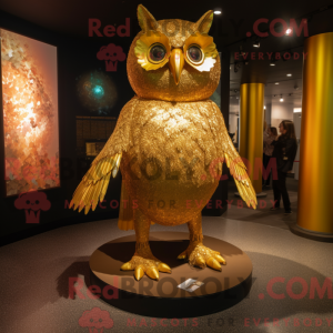 Gold Owl mascot costume...