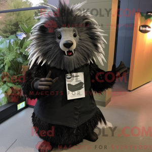 Sort Porcupine maskot...
