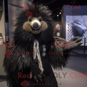 Sort Porcupine maskot...