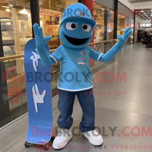 Sky Blue Skateboard maskot...