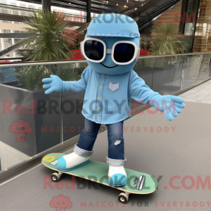 Sky Blue Skateboard mascot...