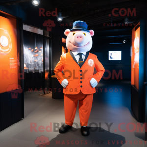 Orange Sow mascot costume...