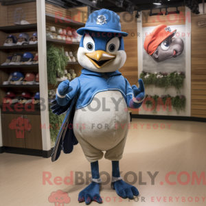 Tan Blue Jay maskot kostume...