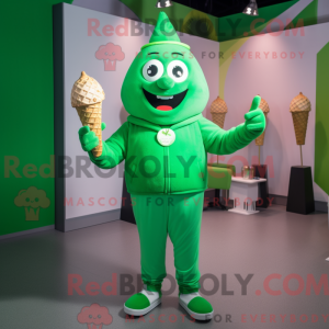 Green Ice Cream Cone mascot...