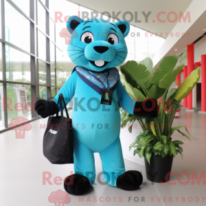 Turquoise Panther mascot...