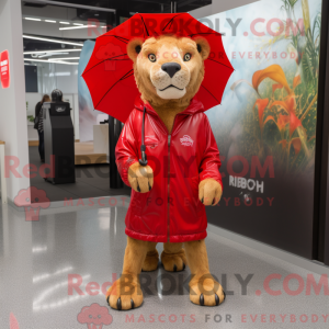 Rød Smilodon maskot kostume...