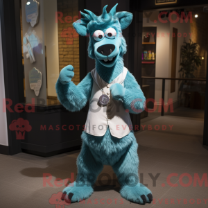 Cyan Llama mask drakt...