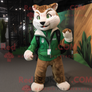 Green Bobcat mascot costume...