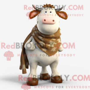 Cream Hereford Cow maskot...