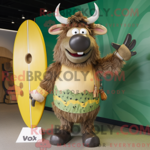 Olive Yak mascot costume...
