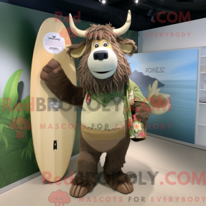 Olive Yak mascot costume...