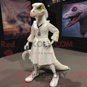 White Utahraptor mascot...