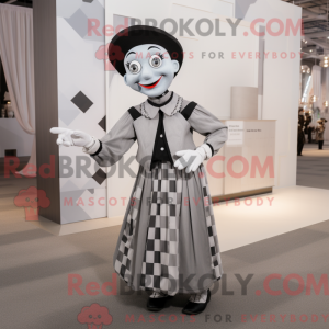 Grå Mime maskot kostume...