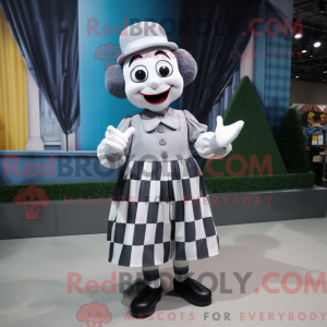 Gray Mime mascot costume...