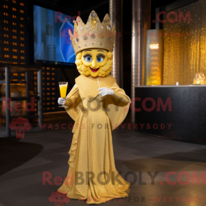 Gold Queen mascot costume...