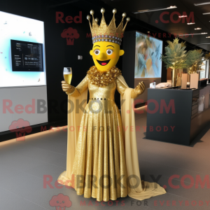 Gold Queen maskot kostume...