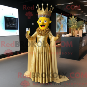 Gold Queen-maskotdraktfigur...