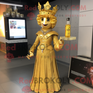 Gold Queen mascot costume...