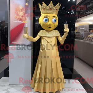 Gold Queen mascot costume...