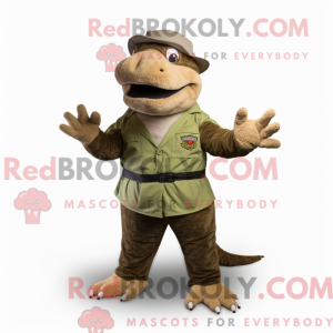 Olive Komodo Dragon mascot...