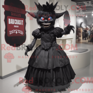 Sort vampyr maskot kostume...