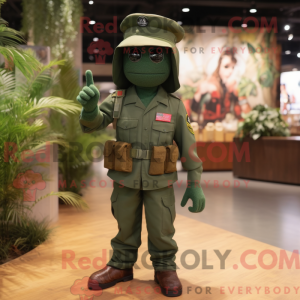 Forest Green Soldier maskot...