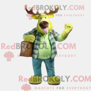 Lime Green Moose mascot...