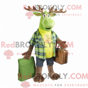 Lime Green Moose mascot...