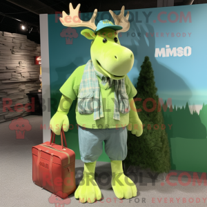 Lime Green Moose maskot...