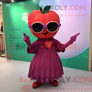 Magenta æble maskot kostume...