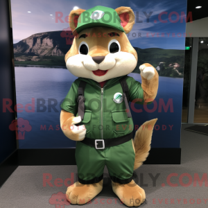 Grøn Chipmunk maskot...