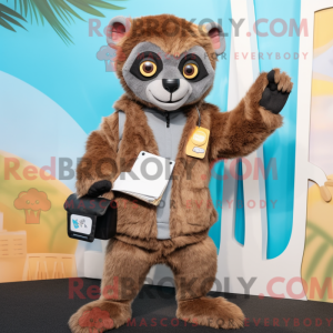 Brun Lemur-maskotdraktfigur...