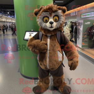 Brun Lemur maskot kostume...