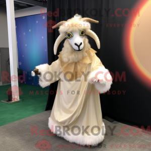 Beige angora ged maskot...