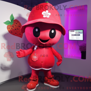 Magenta jordbær maskot...