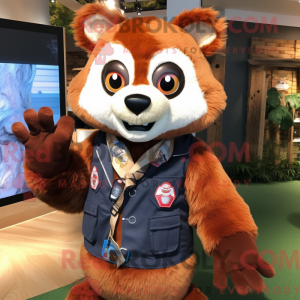 Brun rød panda maskot...