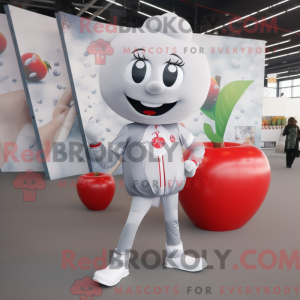 Sølv Cherry maskot kostume...
