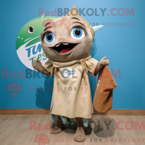Tan Tuna maskot kostume...